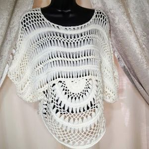 Breeze Ever Crochet Boho Top size S EUC